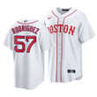 Men's  Boston Red Sox Eduardo Rodriguez #57 2021 Patriots' Day Replica Jersey White , MLB Jersey