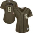 Women's Bo Jackson Chicago White Sox Green Salute to Service  Stitched Baseball Jersey