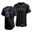 Men's Boston Red Sox Eduardo Rodriguez #57 Iridescent Logo Holographic Limited Jersey Black , MLB Jersey
