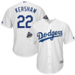 Men's Clayton Kershaw Los Angeles Dodgers Majestic 2018 World Series Cool Base Player Jersey - White