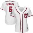 Women's Anthony Rendon Washington Nationals Majestic  2019 World Series Champions Home icial Cool Base Bar Patch Player- White Jersey