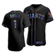 Men's  San Francisco Giants Mauricio Dubon #1 Iridescent Logo Holographic Limited  Jersey Black , MLB Jersey