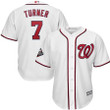 Men's Trea Turner Washington Nationals Majestic 2019 World Series Bound Official Cool Base Player Jersey - White , MLB Jersey