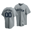 Men's Boston Red Sox Custom #00 Cooperstown Collection Gray Road Jersey