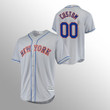 Men's Custom New York Mets Gray Cool Base Road Official Player Jersey
