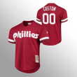 Men's Philadelphia Phillies Custom Scarlet Cooperstown Collection Mesh Batting Practice Jersey