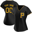 Women's Pittsburgh Pirates Majestic Black Alternate Cool Base Custom Jersey