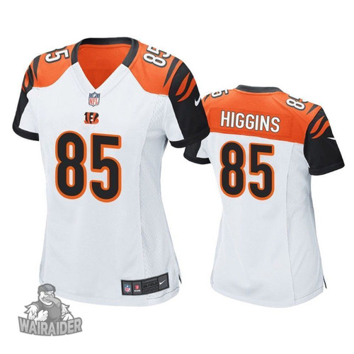 Women's  Cincinnati Bengals Tee Higgins White 2020 NFL Draft Game Jersey
