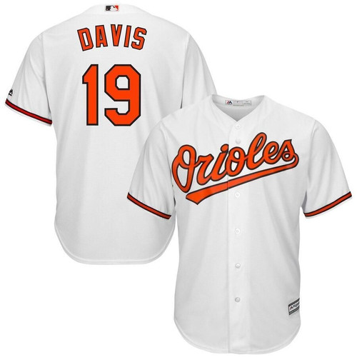 Men's Chris Davis Baltimore Orioles Majestic Cool Base Player Jersey - White , MLB Jersey