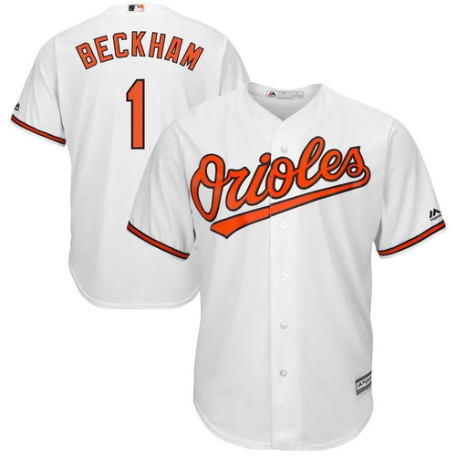 Men's Tim Beckham Baltimore Orioles Majestic Home Cool Base Player Jersey - White Color , MLB Jersey
