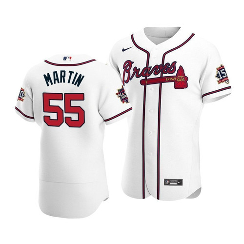 Men's Atlanta Braves Chris Martin #55 2021 MLB All-Star Game Patch HomeWhite Jersey