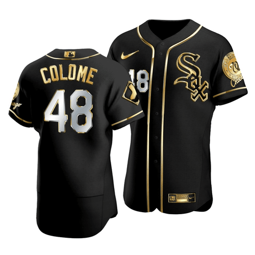 Men's  Chicago White Sox Alex Colome #48 Golden Edition Black  Jersey , MLB Jersey