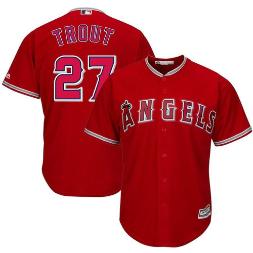 Men's Mike Trout Los Angeles Angels Majestic Cool Base Player Jersey - Scarlet , MLB Jersey
