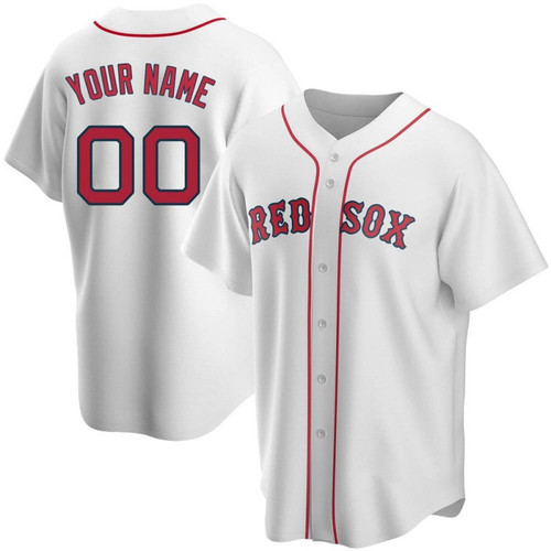 Youth's CUSTOM BOSTON RED SOX HOME JERSEY - WHITE REPLICA