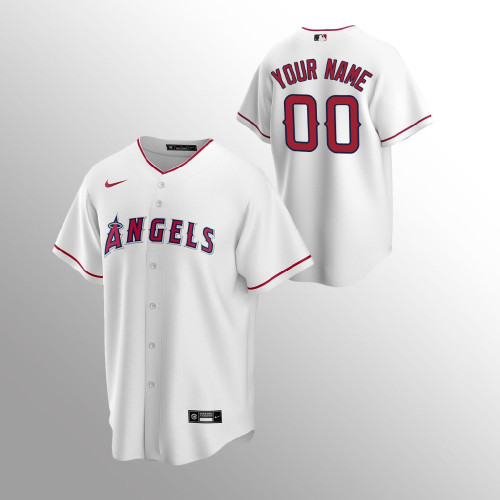 Men's Los Angeles Angels Custom #00 White Replica Home Jersey