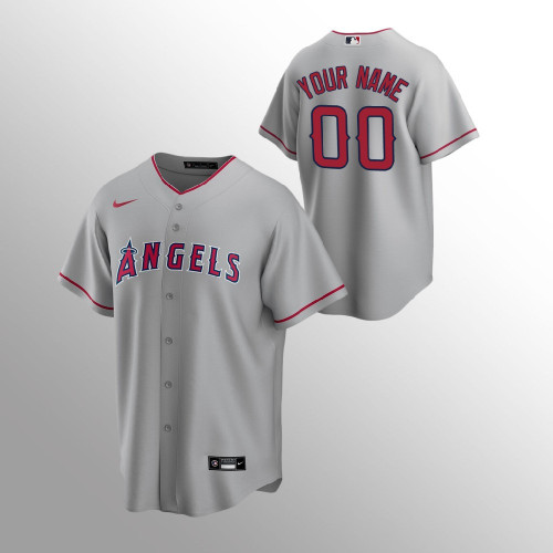 Youth's Los Angeles Angels Custom #00 Gray Replica Road Jersey