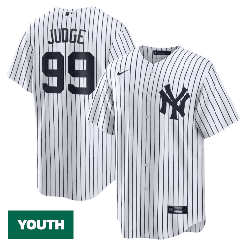 Youth's New York Yankees Aaron Judge White Home Replica Player Name Jersey