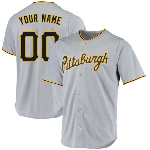 Youth's CUSTOM PITTSBURGH PIRATES ROAD JERSEY - GRAY REPLICA