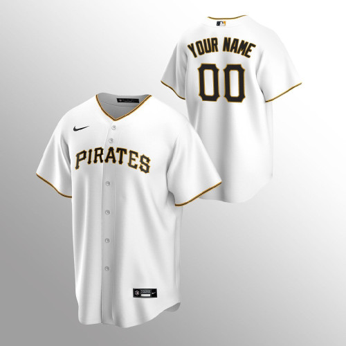Men's Pittsburgh Pirates Custom #00 White Replica Home Jersey