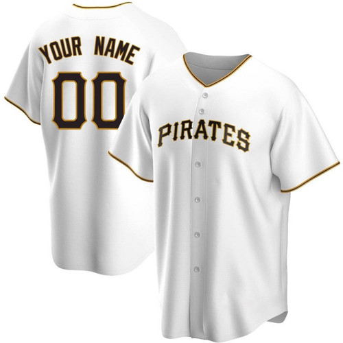 Youth's CUSTOM PITTSBURGH PIRATES HOME JERSEY - WHITE REPLICA