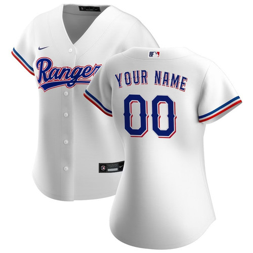 Women's Texas Rangers Custom #00 White Replica Home Jersey