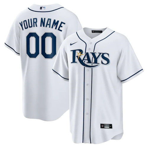 Youth's Tampa Bay Rays Home Replica Custom Jersey - White