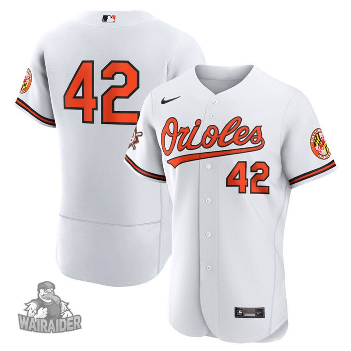 Men's  Baltimore Orioles White Home Jackie Robinson Day Jersey