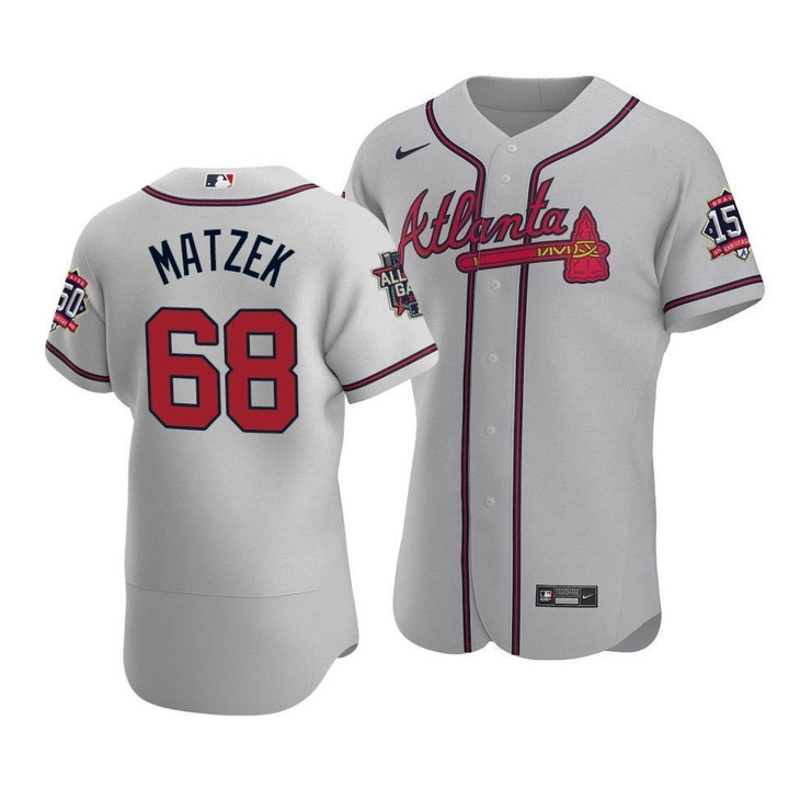Men's Atlanta Braves Tyler Matzek #68 2021 MLB All-Star Game Patch RoadGray Jersey