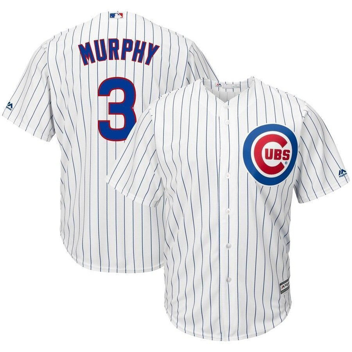 Men's Daniel Murphy Chicago Cubs Majestic Home Official Cool Base Player Jersey - White Royal , MLB Jersey