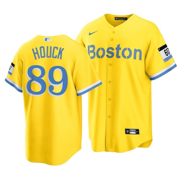Men's Boston Red Sox Tanner Houck #89 2021 City Connect Replica Jersey Gold , MLB Jersey