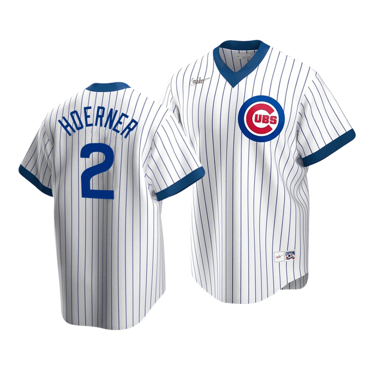 Men's  Chicago Cubs Nico Hoerner #2 Cooperstown Collection White Home Jersey , MLB Jersey