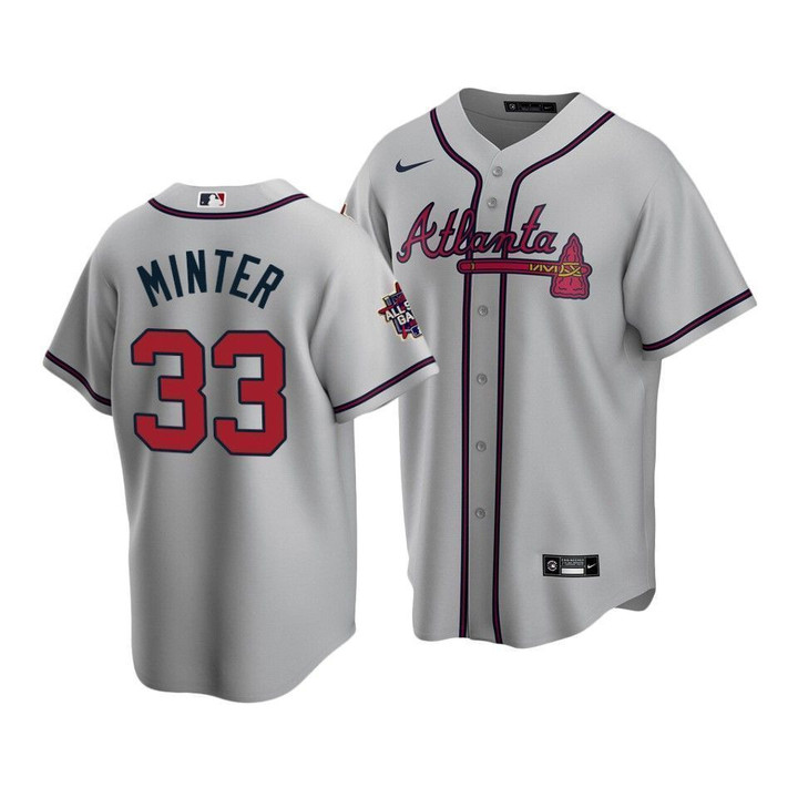 Men's Atlanta Braves A.J. Minter #33 2021 MLB All-Star Game PatchGray Jersey