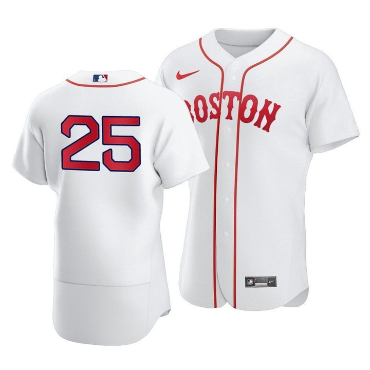 Men's  Boston Red Sox Kevin Plawecki #25 2021 Patriots' Day  Jersey White , MLB Jersey