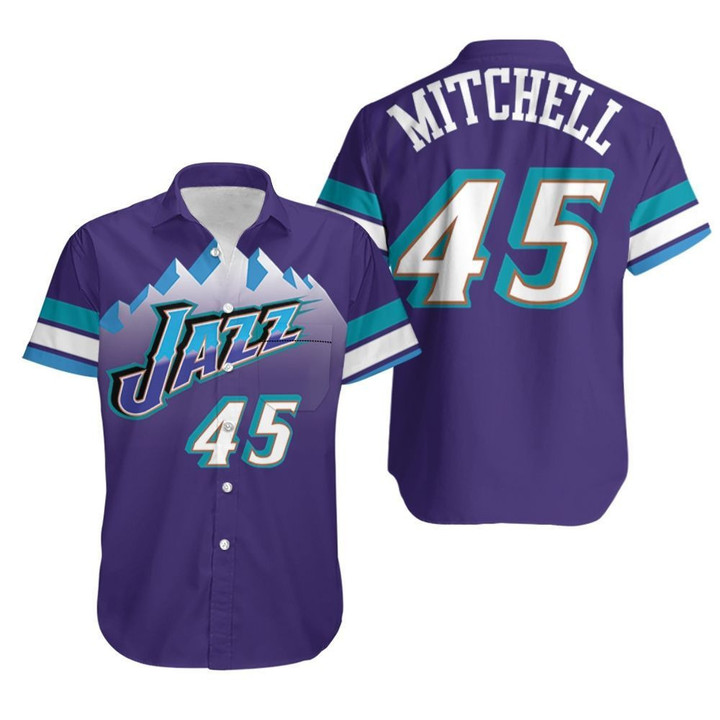 Donovan Mitchell Utah Jazz Purple Jersey Inspired Style Hawaiian Shirt