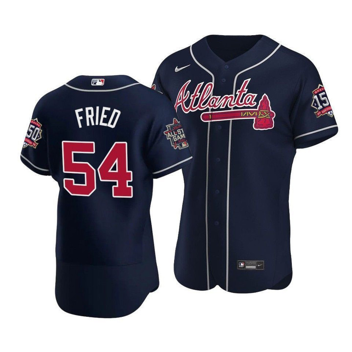 Men's Atlanta Braves Max Fried #54 2021 MLB All-Star Game Patch TeamNavy Jersey