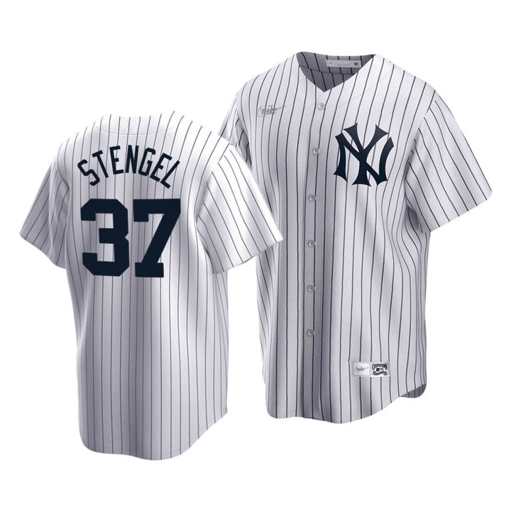 Men's  New York Yankees Casey Stengel #37 Cooperstown Collection White Home Jersey , MLB Jersey