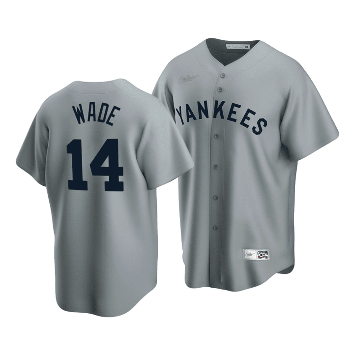 Men's  New York Yankees Tyler Wade #14 Cooperstown Collection Gray Road Jersey , MLB Jersey