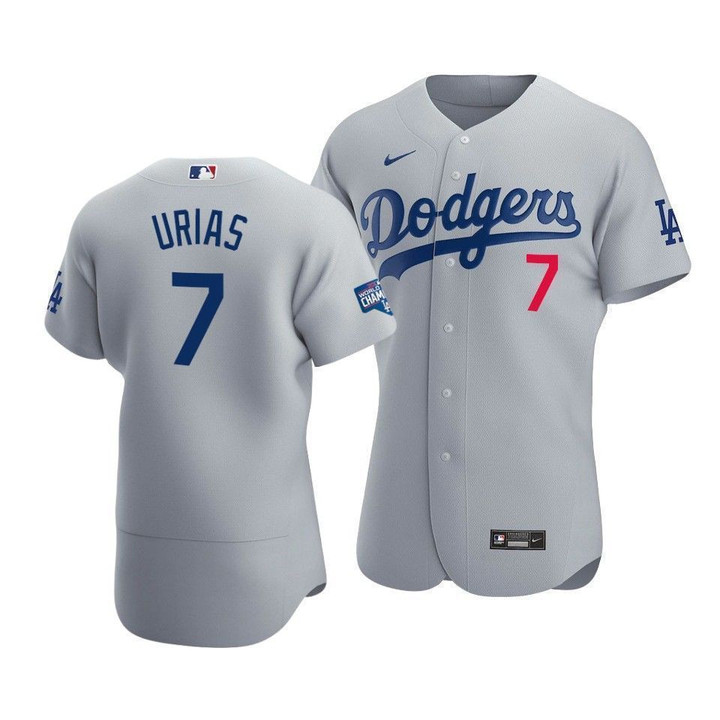 Men's  Los Angeles Dodgers Julio Urias #7 2020 World Series Champions  Alternate Jersey Gray , MLB Jersey