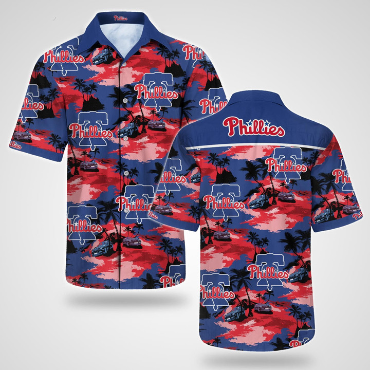 Philadelphia Phillies Tommy Bahama Hawaiian Shirt Summer Button Up Shirt For Men Beach Wear Short Sleeve Hawaii Shirt