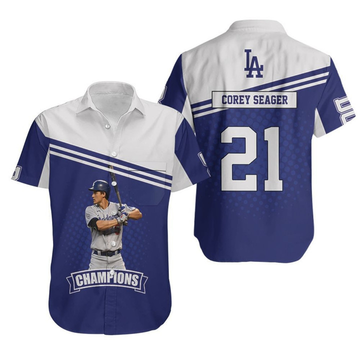 Corey Seager 5 Los Angeles Dodgers Hawaiian Shirt