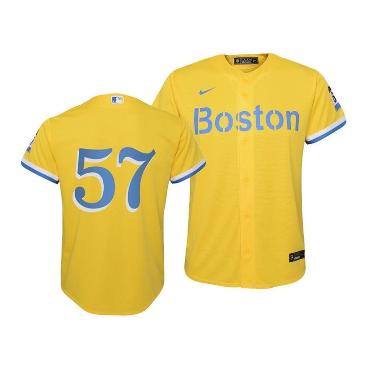 Youth's  Boston Red Sox Eduardo Rodriguez #57 2021 City Connect Replica Gold Jersey