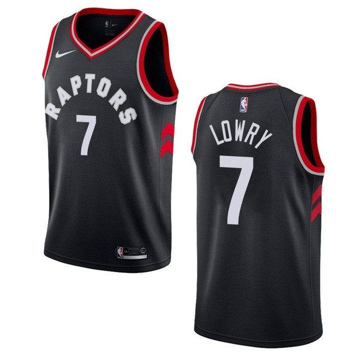 Men's  Toronto Raptors #7 Kyle Lowry Statet Swingman Jersey - Black , Basketball Jersey
