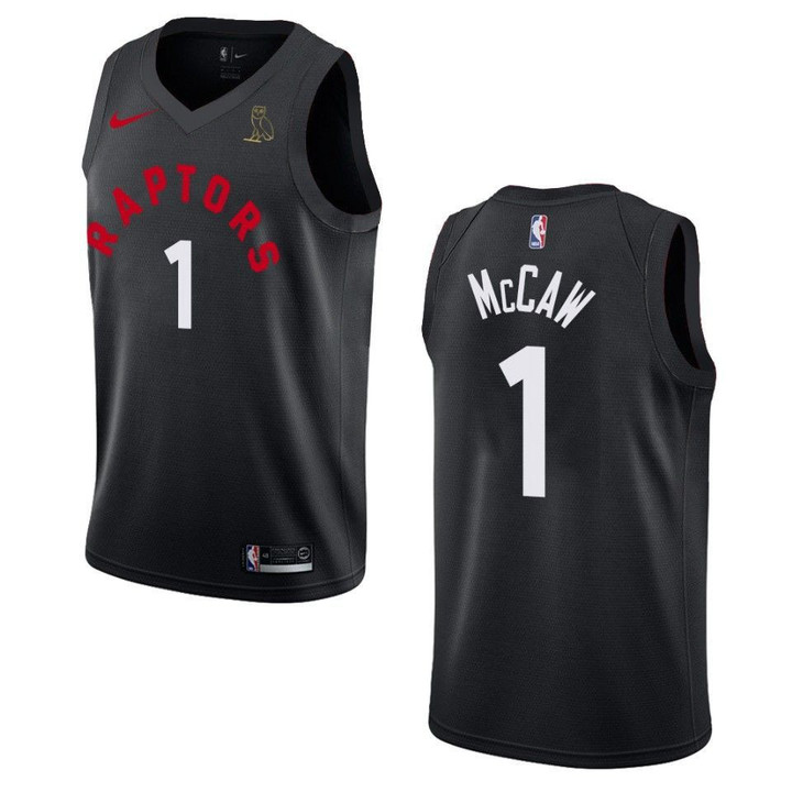 Men's  Toronto Raptors #1 Patrick McCaw Drake OVO Collection Jersey - Black , Basketball Jersey