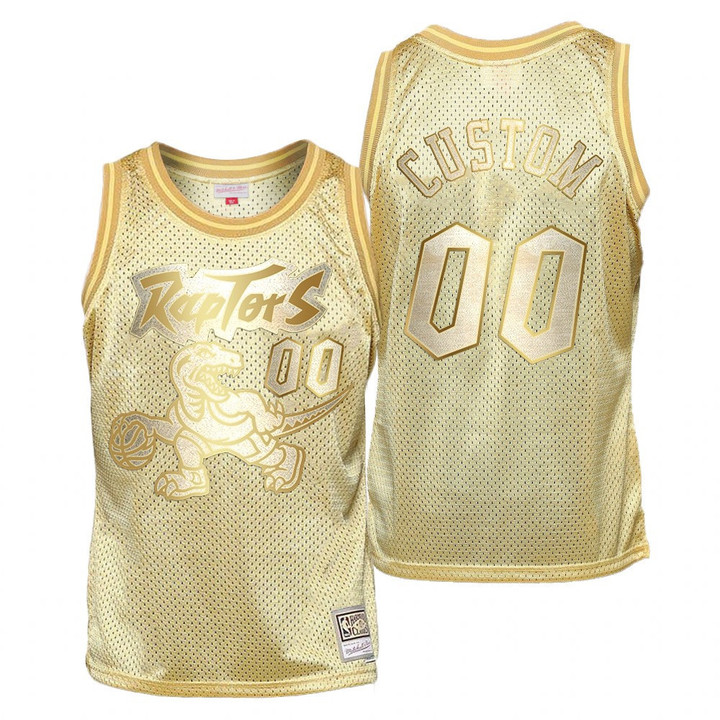 Men's  Toronto Raptors #00 Custom Midas SM Hardwood Classics Gold Jersey