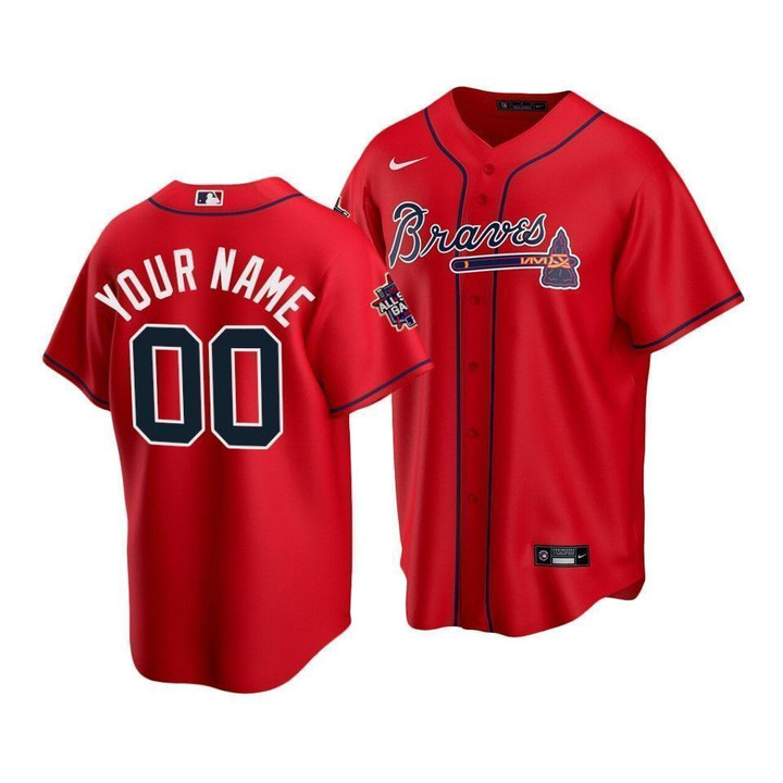 Men's Atlanta Braves Custom #00 2021 MLB All-Star Red Jersey