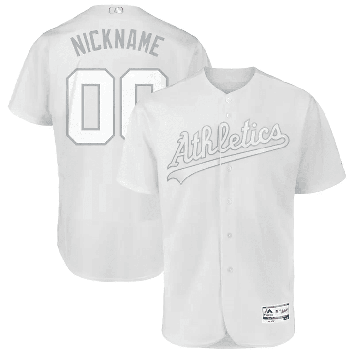 Men's Custom Oakland Athletics 2019 Players' Weekend Roster Jersey - White