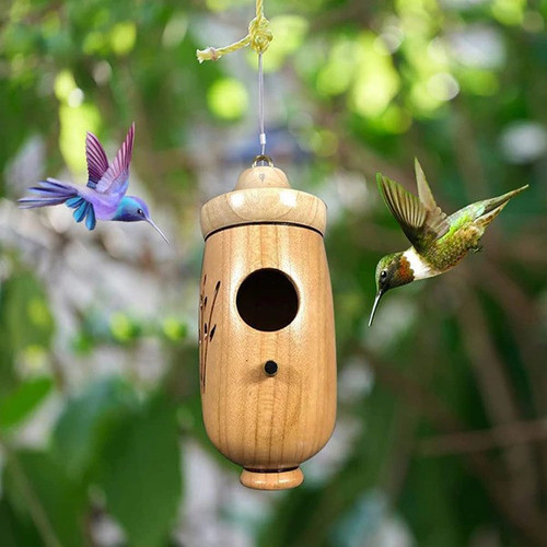 ✨ Handmade Wooden Hummingbird House