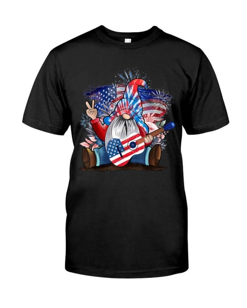 Guitar - Independence - Gnome play guitar shirt patriotic 4th of july tshirt