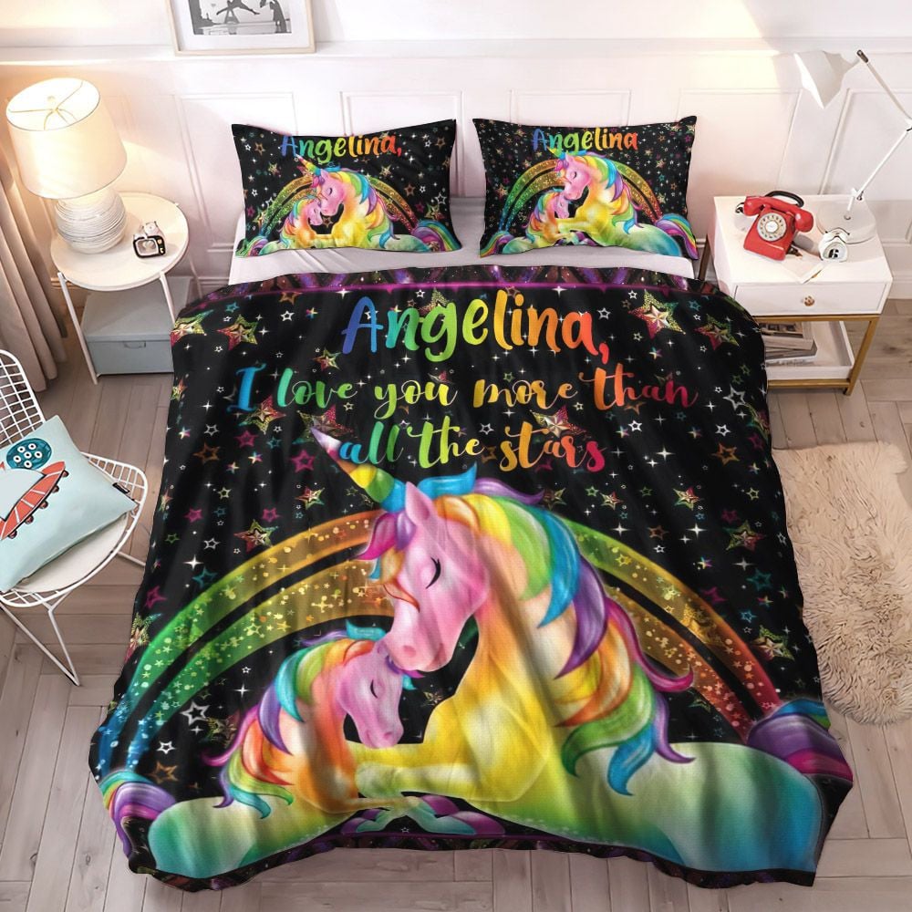 Unicorn Puppies Soft Duvet Cover Set, One horned Horse King Size Bedding Set, Unicorn Queen Size Bedding Set, Unicorn Bedding Sets, Gifts for Unicorn