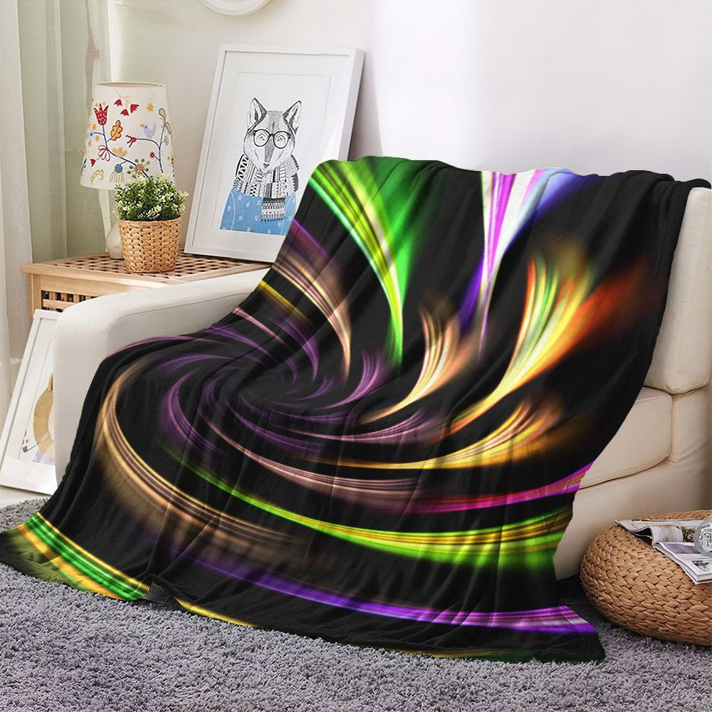 Abstract Painting Bed Throw Blanket, Favorite Color Super Soft Fleece Blanket, Abstract Colorful Fleece Blanket, Gifts for Colorful
